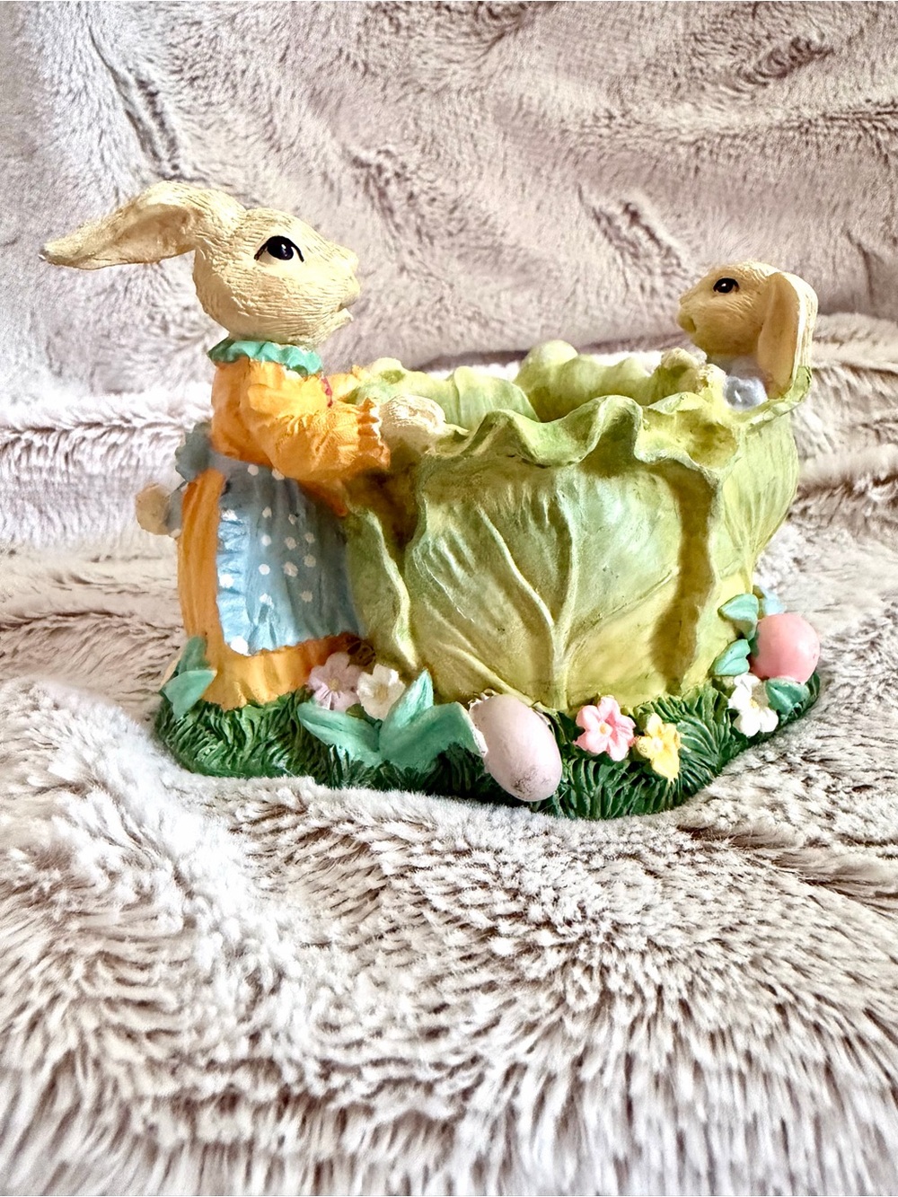 Easter Bunny Lettuce Basket Decorative Planter - Pastel Green